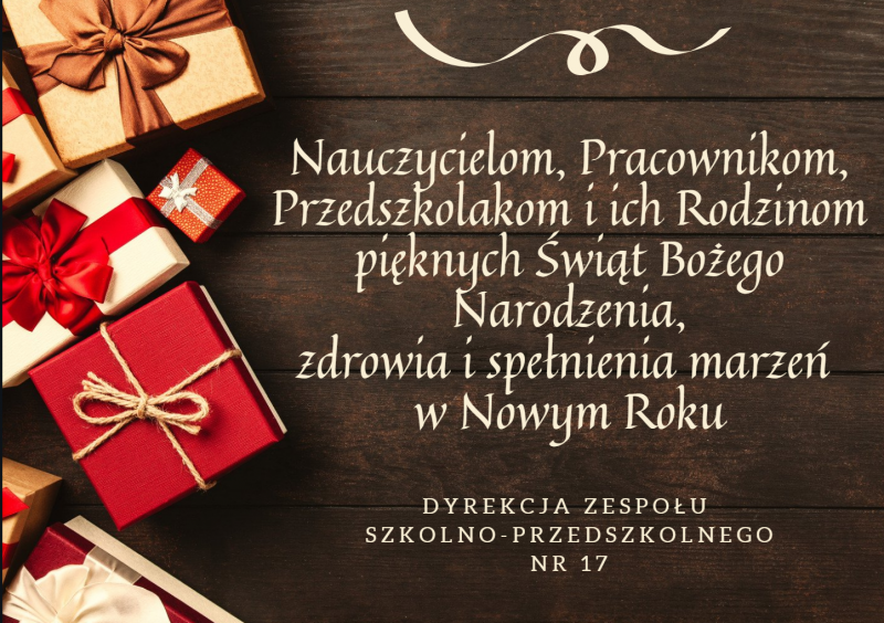 Życzenia od Dyrekcji ZSP 17