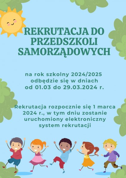 Rekrutacja na rok szkolny 2024/2025