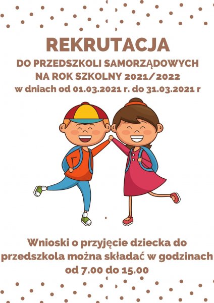 REKRUTACJA DO PRZEDSZKOLA