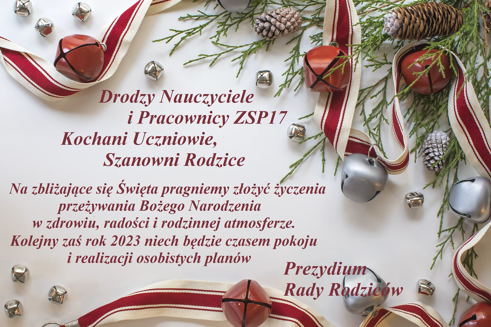 Życzenia od Prezydium Rady Rodziców
